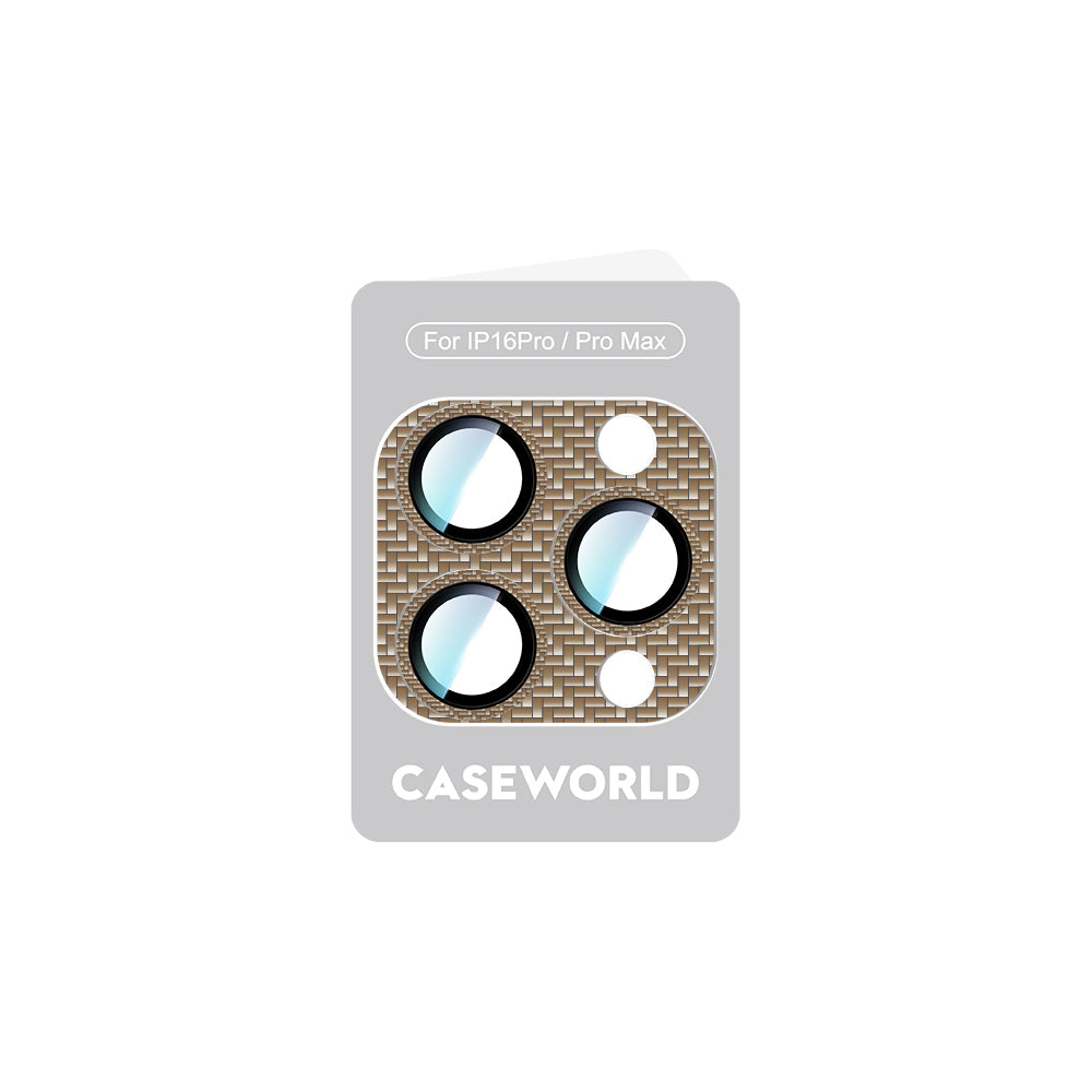 Apple iPhone 16 Pro CaseWorld Karbon Fiber Serisi Anti Reflective Ultra Clear Full Kamera Lens Koruyucu Gümüş