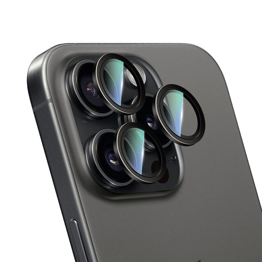 Apple iPhone 16 Pro CaseWorld Karbon Fiber Serisi Anti Reflective Ultra Clear Kamera Lens Koruyucu Siyah