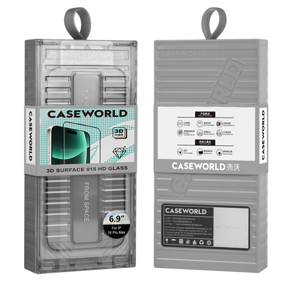 Apple iPhone 16 Pro CaseWorld Ultra-Thin Serisi TMQ 0.15mm HD 3D Cam Ekran Koruyucu + Uygulama Aparatlı Şeffaf