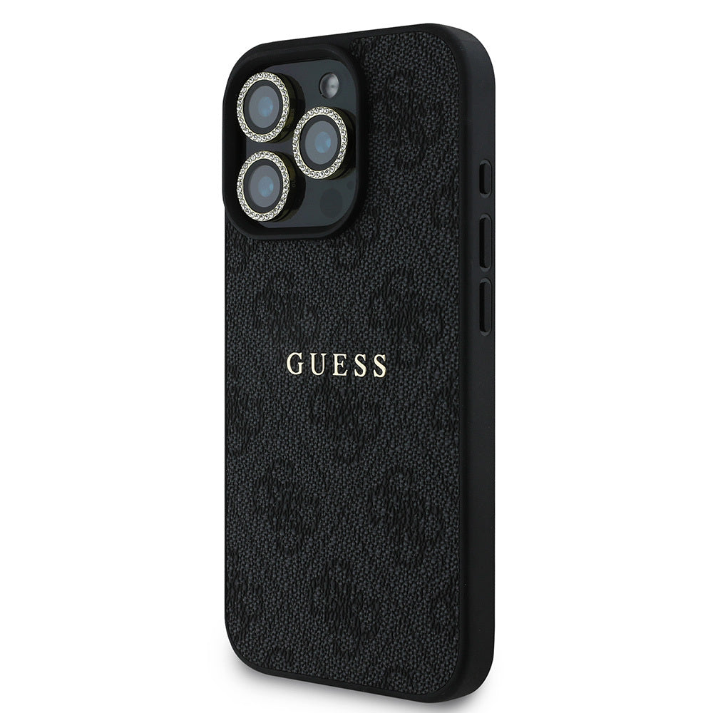 Apple iPhone 16 Pro Guess Orjinal Lisanslı Kılıf + Ekran Koruyucu + Lens Koruyucu 3in1 Aksesuar Seti Kahverengi