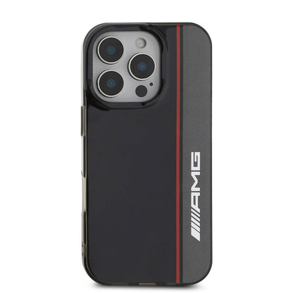 Apple iPhone 16 Pro Kılıf AMG Orjinal Lisanslı M-safe Şarj Özellikli IML Baskı Logolu Çift Katmanlı Bow Lines Kapak Beyaz