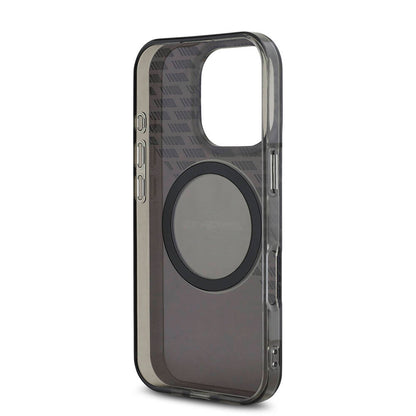 Apple iPhone 16 Pro Kılıf AMG Orjinal Lisanslı M-safe Şarj Özellikli IML Baskı Logolu Smoked Kapak Siyah