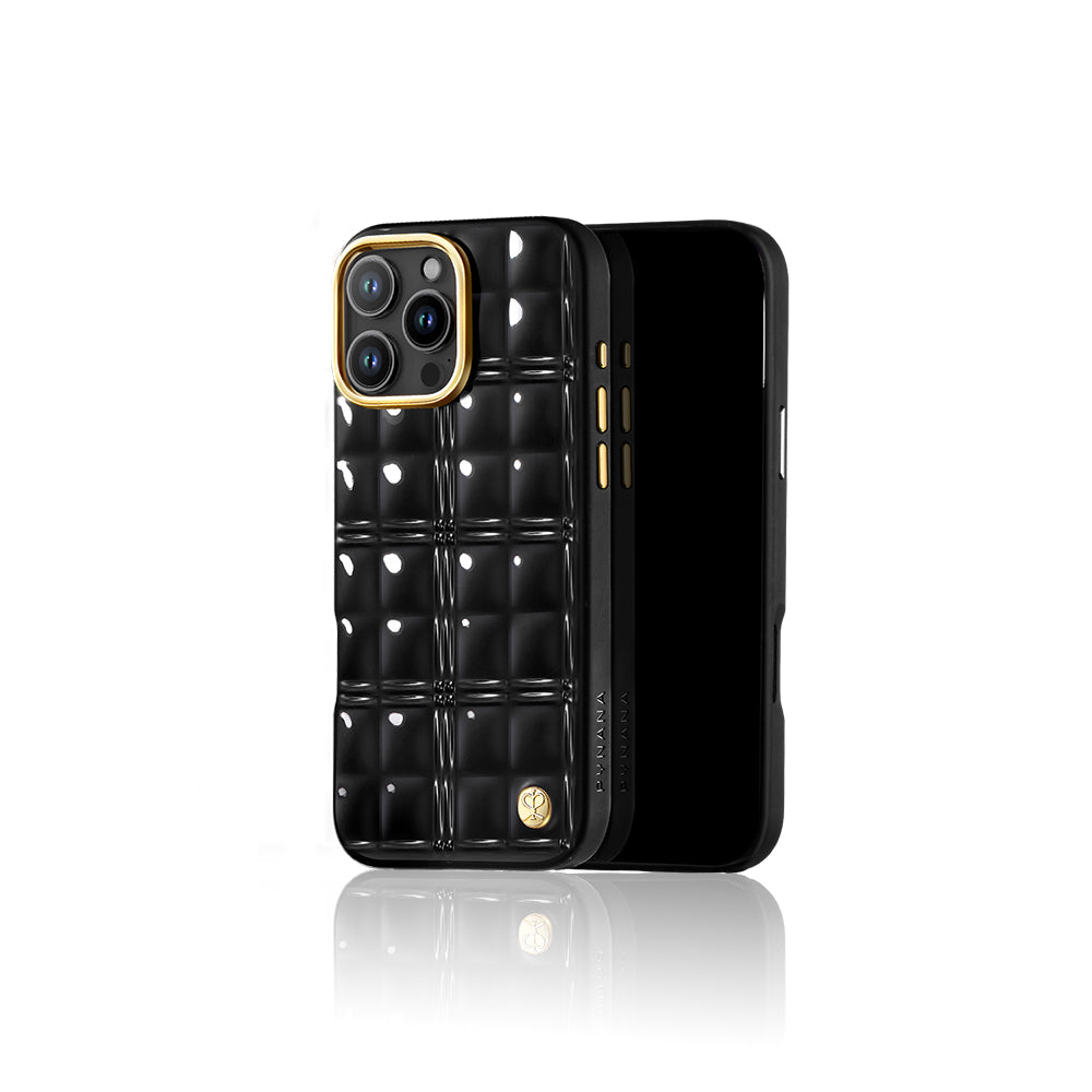 Apple iPhone 16 Pro Kılıf Askı Aparatlı Pynana Metal Grid Kapak Pembe