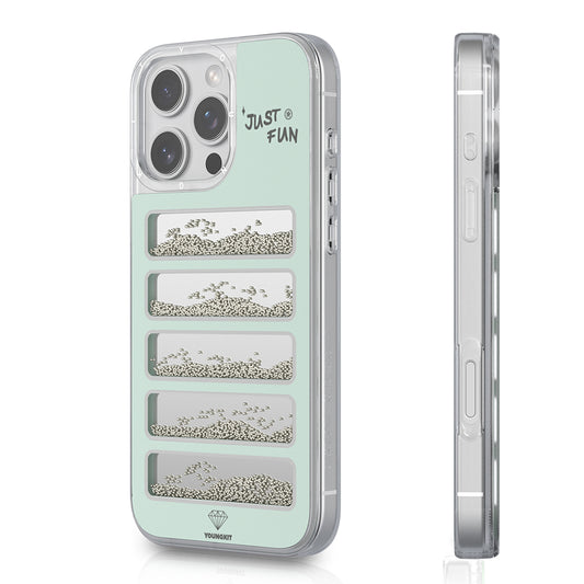 Apple iPhone 16 Pro Kılıf Aynalı ve Boncuklu Tasarım Youngkit Jump Serisi Kapak Pembe