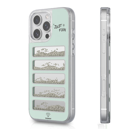 Apple iPhone 16 Pro Kılıf Aynalı ve Boncuklu Tasarım Youngkit Jump Serisi Kapak Açık Yeşil