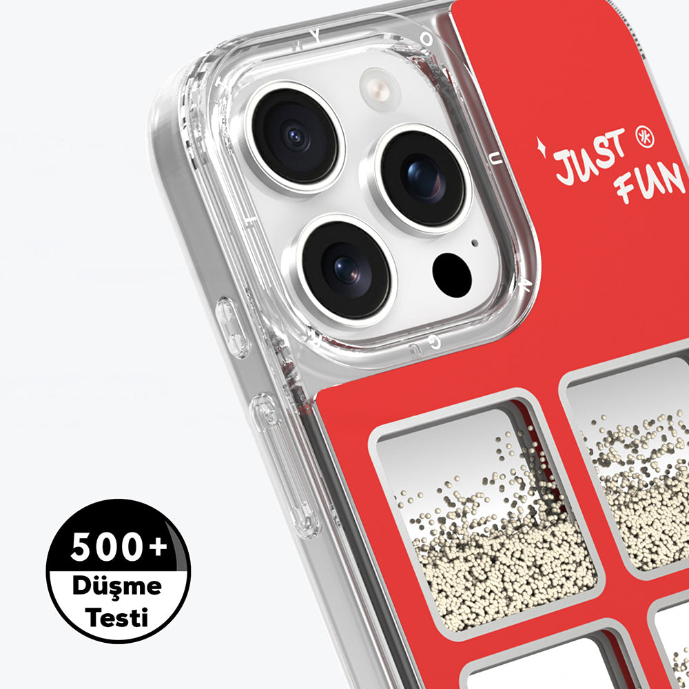 Apple iPhone 16 Pro Kılıf Aynalı ve Boncuklu Tasarım Youngkit Spirit Serisi Kapak Beyaz