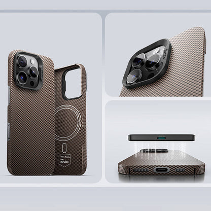 Apple iPhone 16 Pro Kılıf M-safe Şarj Özellikli Benks ArmorTint Serisi ArmorAir Kevlar Kapak Yeşil