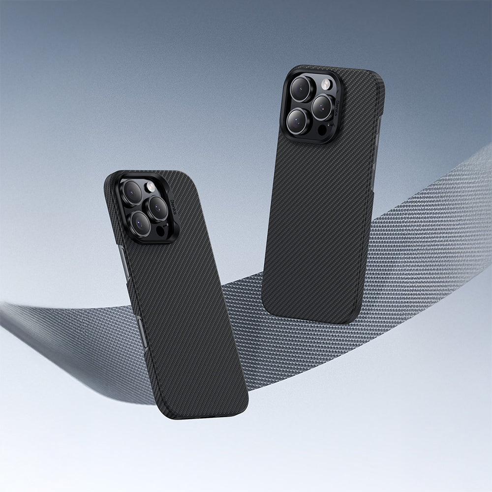 Apple iPhone 16 Pro Kılıf Benks M-safe Şarj Özellikli Metal Kamera Çerçeveli Magnetik ArmorAir 600D Kevlar Fiber Kapak Siyah