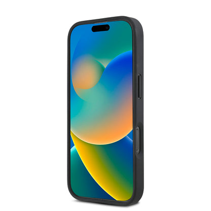 Apple iPhone 16 Pro Kılıf DKNY Orjinal Lisanslı M-safe Şarj Özellikli 3D Yazılı Repeat Pattern Kapak Kahverengi