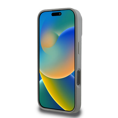 Apple iPhone 16 Pro Kılıf DKNY Orjinal Lisanslı M-safe Şarj Özellikli PU Deri Plain Kapak Gri