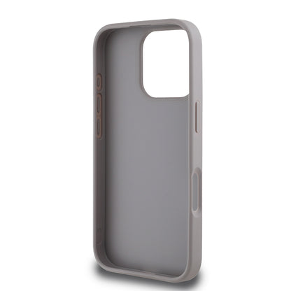 Apple iPhone 16 Pro Kılıf Guess Orjinal Lisanslı Gül Baskılı Büyük Metal Logo Dizaynlı Kapak Mor