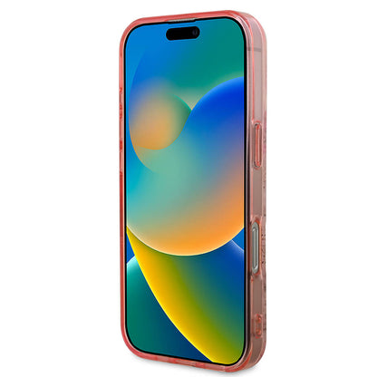 Apple iPhone 16 Pro Kılıf Guess Orjinal Lisanslı M-safe Şarj Özellikli Flower Tonal Circle Kapak Pembe