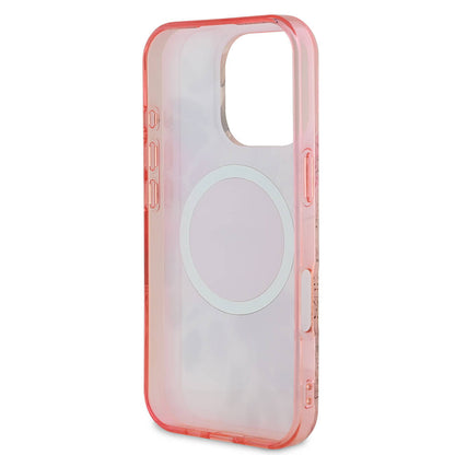 Apple iPhone 16 Pro Kılıf Guess Orjinal Lisanslı M-safe Şarj Özellikli Flower Tonal Circle Kapak Yeşil