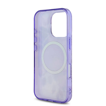 Apple iPhone 16 Pro Kılıf Guess Orjinal Lisanslı M-safe Şarj Özellikli Flower Tonal Circle Kapak Pembe