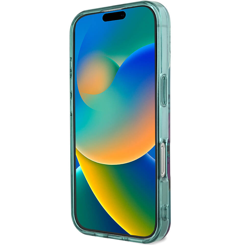 Apple iPhone 16 Pro Kılıf Guess Orjinal Lisanslı M-safe Şarj Özellikli Flower Tone On Tone Ring Kapak Pembe