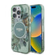 Apple iPhone 16 Pro Kılıf Guess Orjinal Lisanslı M-safe Şarj Özellikli IML Baskılı Çiçek İnci Bileklikli Kapak Yeşil