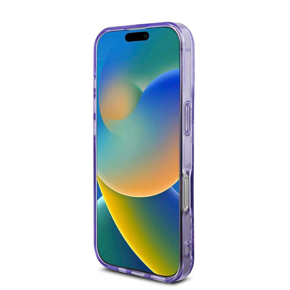 Apple iPhone 16 Pro Kılıf Guess Orjinal Lisanslı M-safe Şarj Özellikli IML Baskılı Çiçek İnci Bileklikli Kapak Pembe