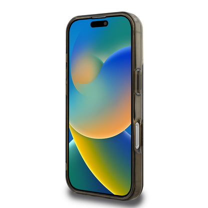 Apple iPhone 16 Pro Kılıf Guess Orjinal Lisanslı M-safe Şarj Özellikli IML Baskılı Klasik Logolu 4G Desenli Kapak Pembe