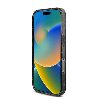 Apple iPhone 16 Pro Kılıf Guess Orjinal Lisanslı M-safe Şarj Özellikli Simli Silikon İnci Bileklikli Kapak Şeffaf