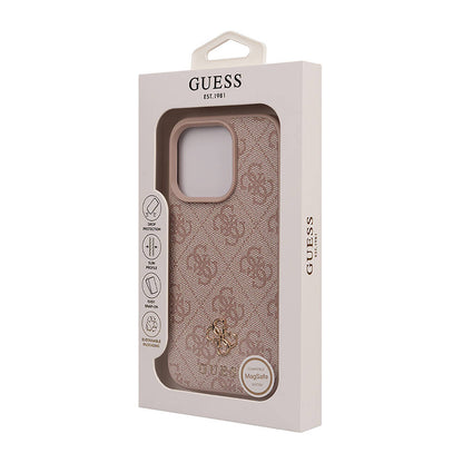 Apple iPhone 16 Pro Kılıf Guess Orjinal Lisanslı M-safe Şarj Özellikli Small 4G Classic Kapak Pembe