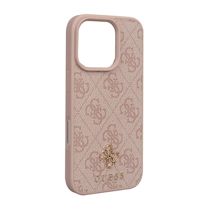 Apple iPhone 16 Pro Kılıf Guess Orjinal Lisanslı M-safe Şarj Özellikli Small 4G Classic Kapak Kahverengi