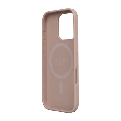 Apple iPhone 16 Pro Kılıf Guess Orjinal Lisanslı M-safe Şarj Özellikli Small 4G Classic Kapak Kahverengi