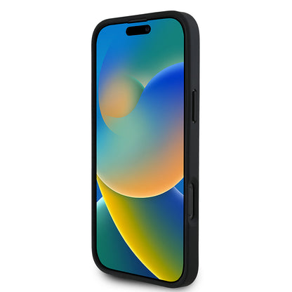 Apple iPhone 16 Pro Kılıf Guess Orjinal Lisanslı M-safe Şarj Özellikli Taneli Çiçek Tasarımlı Metal Yazı Logolu Kapak Kırmızı