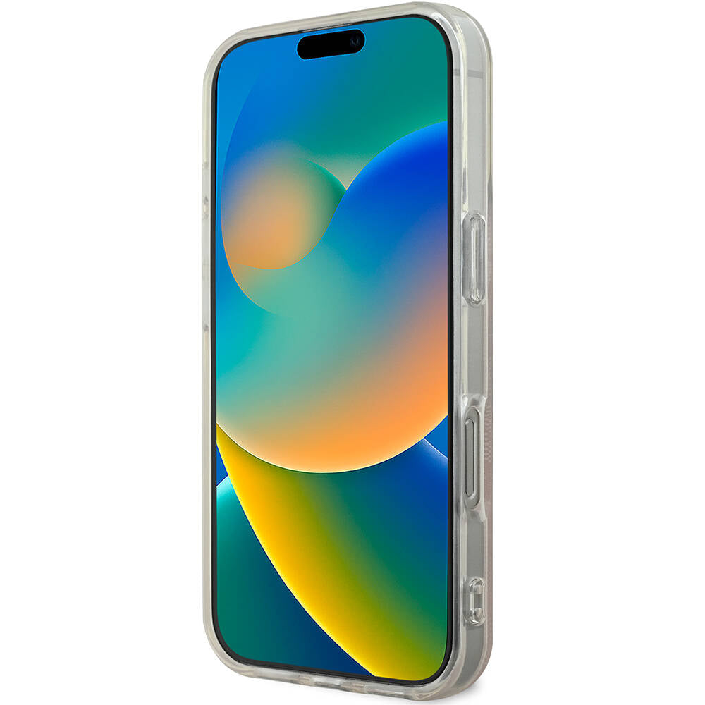 Apple iPhone 16 Pro Kılıf Guess Orjinal Lisanslı M-safe Şarj Özellikli Yazı Logolu 4G Desenli Kapak Kahverengi