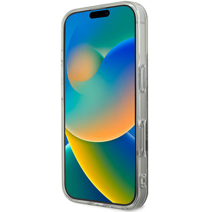 Apple iPhone 16 Pro Kılıf Guess Orjinal Lisanslı M-safe Şarj Özellikli Yazı Logolu 4G Desenli Kapak Kahverengi