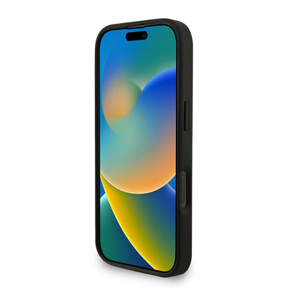 Apple iPhone 16 Pro Kılıf Guess Orjinal Lisanslı PU Deri Bilek Askı İpli Metal Büyük 4G ve Yazı Logolu Kapak Pembe