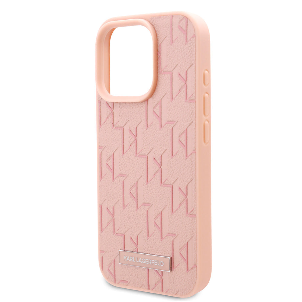 Apple iPhone 16 Pro Kılıf Karl Lagerfeld Orjinal Lisanslı M-safe Şarj Özellikli KL Yazılı Hot Stamp Kapak Siyah