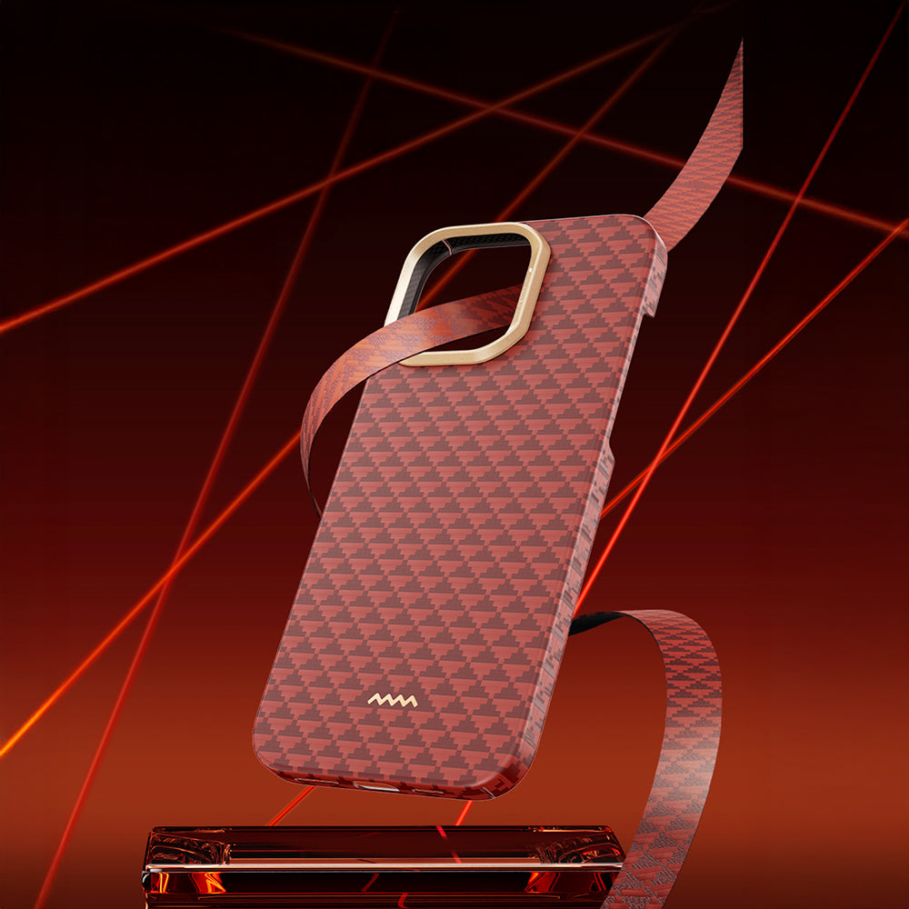 Apple iPhone 16 Pro Kılıf M-safe Şarj Özellikli Raptic Aramid Skin Origin Serisi Kapak Kahverengi