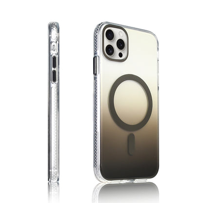 Apple iPhone 16 Pro Kılıf M-safe Şarj Özellikli Transparan Renk Geçişli Zore Toros Kapak Rose Pembe