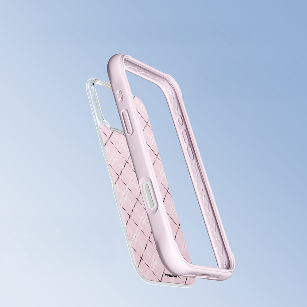 Apple iPhone 16 Pro Kılıf M-safe Şarj Özellikli Youngkit Argyle Serisi Kapak Mavi