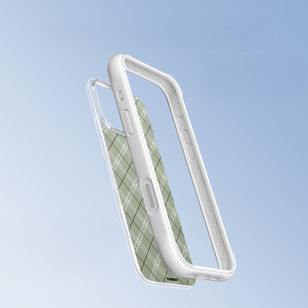 Apple iPhone 16 Pro Kılıf M-safe Şarj Özellikli Youngkit Argyle Serisi Kapak Pembe