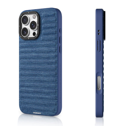 Apple iPhone 16 Pro Kılıf M-safe Şarj Özellikli Youngkit Canvas Serisi Kapak Mürdüm