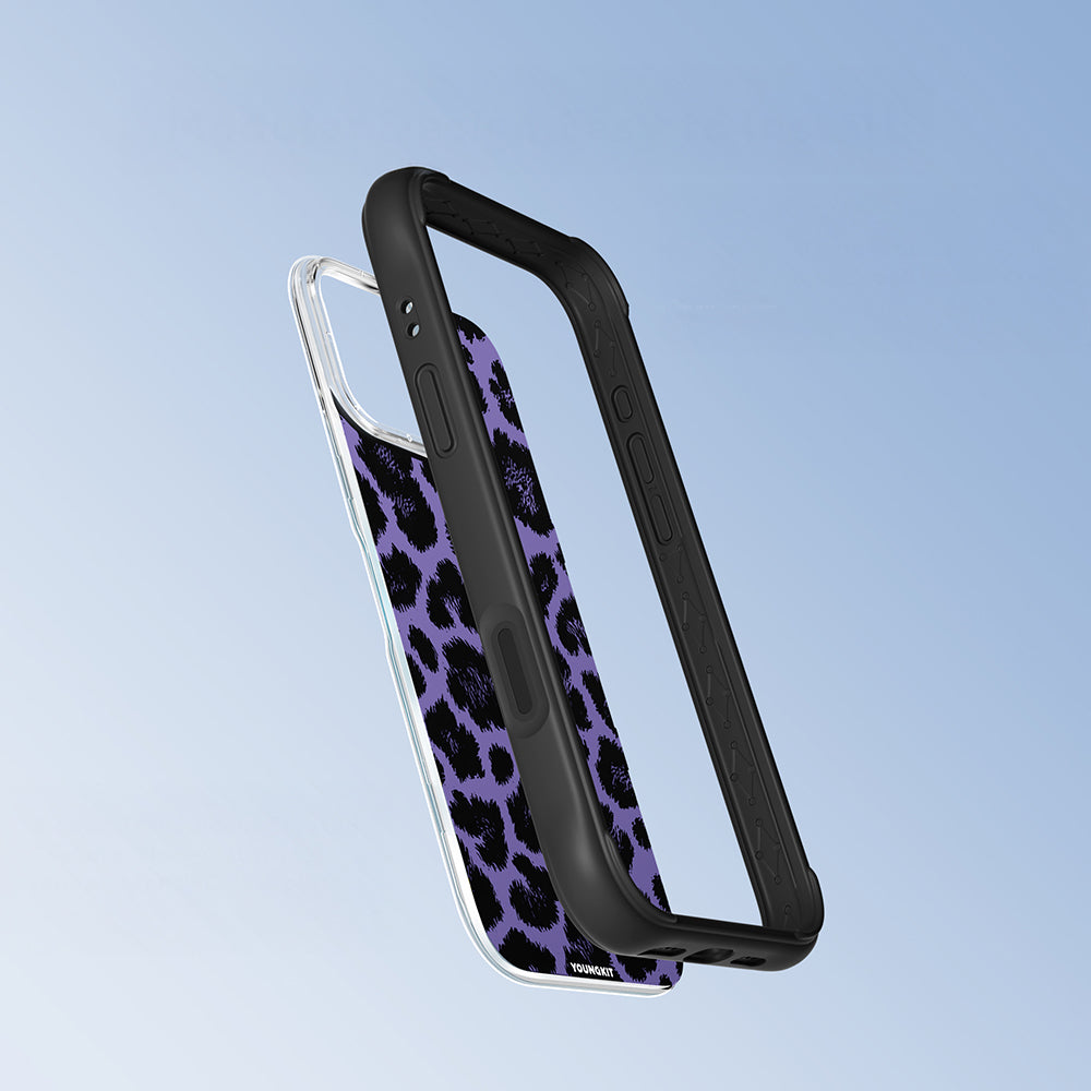 Apple iPhone 16 Pro Kılıf M-safe Şarj Özellikli Youngkit Leopard Serisi Kapak Kahverengi