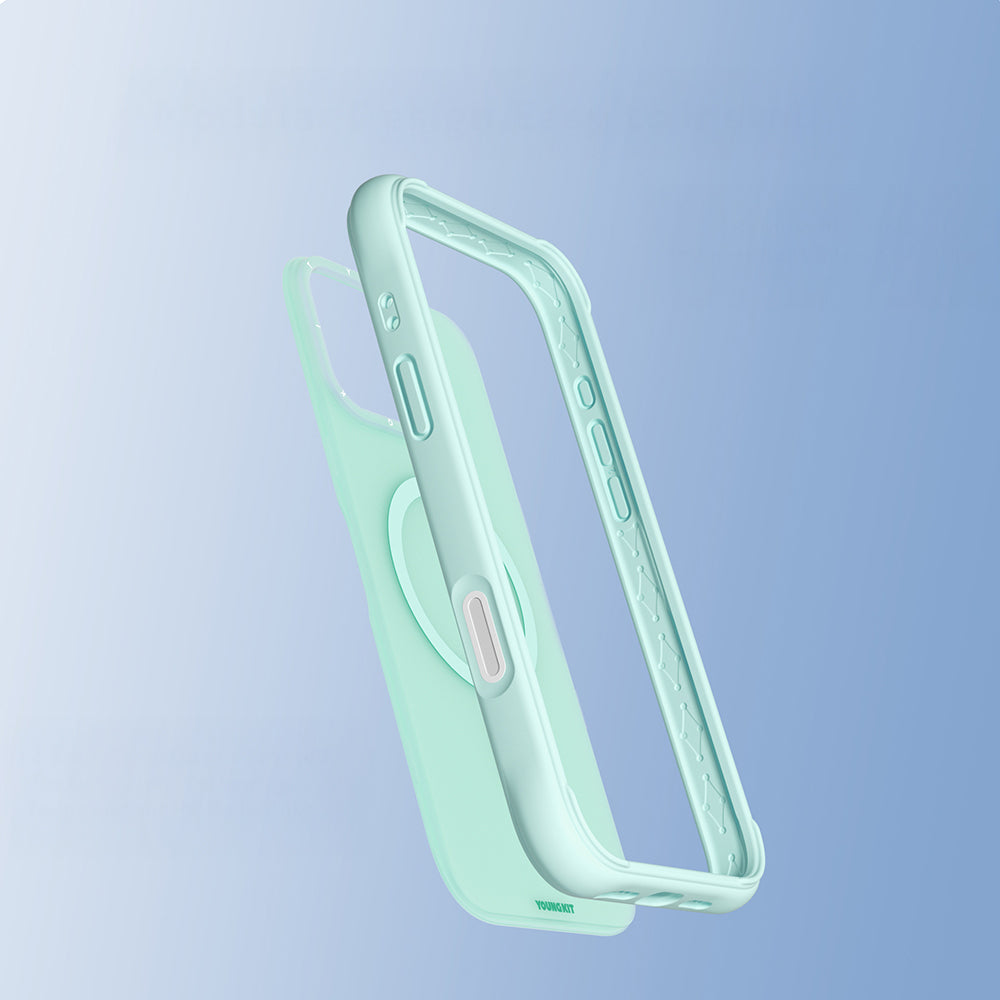 Apple iPhone 16 Pro Kılıf M-safe Şarj Özellikli Youngkit Macaroon Serisi Kapak Siyah