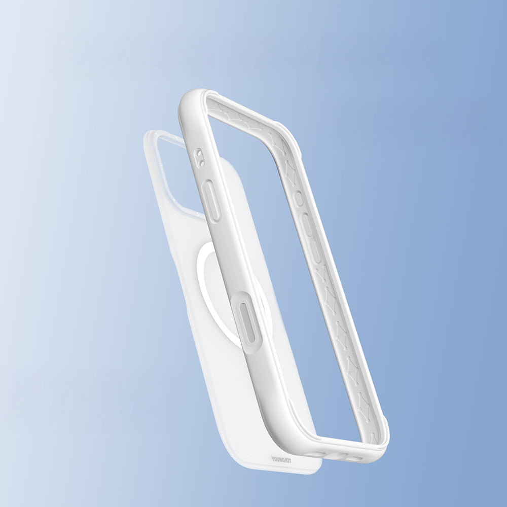 Apple iPhone 16 Pro Kılıf M-safe Şarj Özellikli Youngkit Macaroon Serisi Kapak Mavi