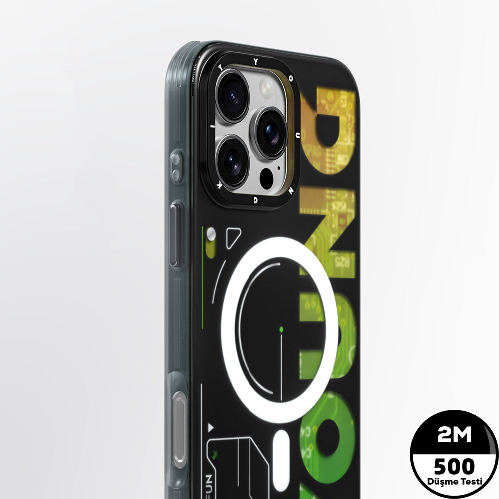 Apple iPhone 16 Pro Kılıf M-safe Şarj Özellikli Airbagli Çift Katmanlı Youngkit Future Serisi Kapak Mavi