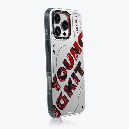 Apple iPhone 16 Pro Kılıf M-safe Şarj Özellikli Airbagli Çift Katmanlı Youngkit Future Serisi Kapak Kırmızı