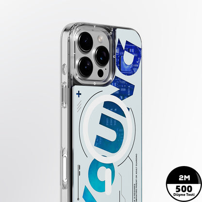 Apple iPhone 16 Pro Kılıf M-safe Şarj Özellikli Airbagli Çift Katmanlı Youngkit Future Streamer Serisi Kapak Mavi