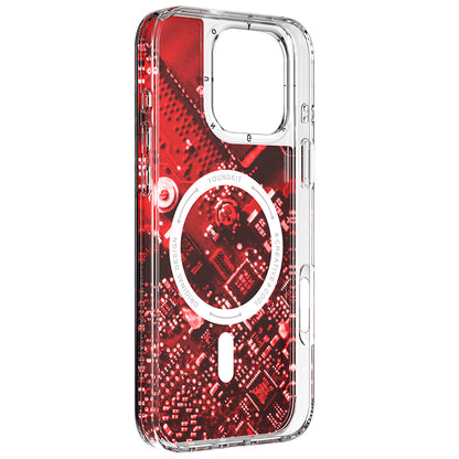 Apple iPhone 16 Pro Kılıf M-safe Şarj Özellikli Airbagli Çift Katmanlı Youngkit Future Streamer Serisi Kapak Mavi