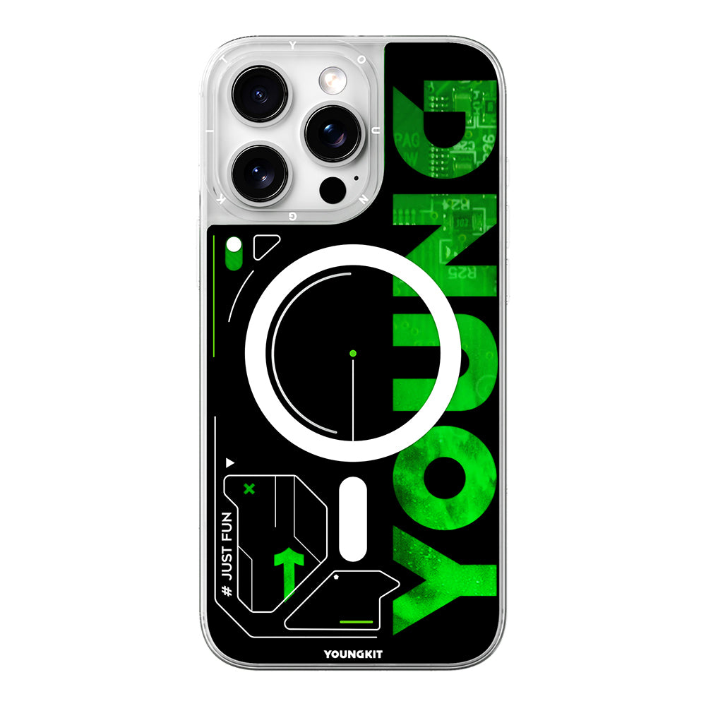 Apple iPhone 16 Pro Kılıf M-safe Şarj Özellikli Airbagli Çift Katmanlı Youngkit Future Streamer Serisi Kapak Mavi