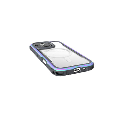 Apple iPhone 16 Pro Kılıf M-safe Şarj Özellikli Airbagli Raptic Shield Serisi Şeffaf Arka Yüzey Kapak Kahverengi