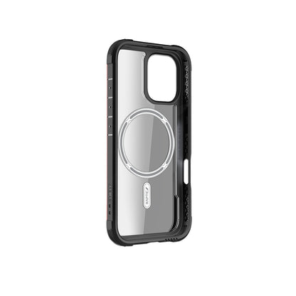 Apple iPhone 16 Pro Kılıf M-safe Şarj Özellikli Airbagli Raptic Shield Serisi Şeffaf Arka Yüzey Kapak Kırmızı