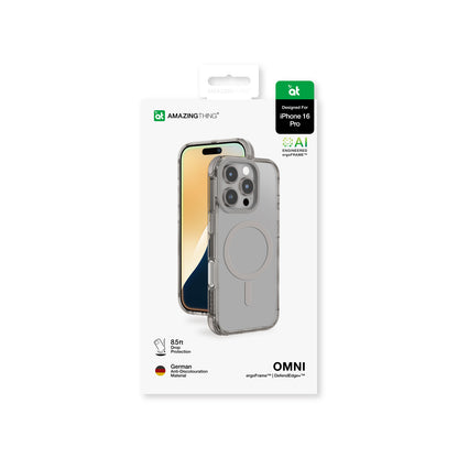 Apple iPhone 16 Pro Kılıf M-safe Şarj Özellikli Amazingthing Omni Serisi Kapak Gri