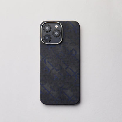 Apple iPhone 16 Pro Kılıf M-safe Şarj Özellikli Aramid Fiber Pitaka Tactile Woven Monogram Serisi Kapak Kırmızı