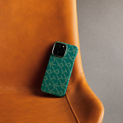 Apple iPhone 16 Pro Kılıf M-safe Şarj Özellikli Aramid Fiber Pitaka Tactile Woven Monogram Serisi Kapak Yeşil