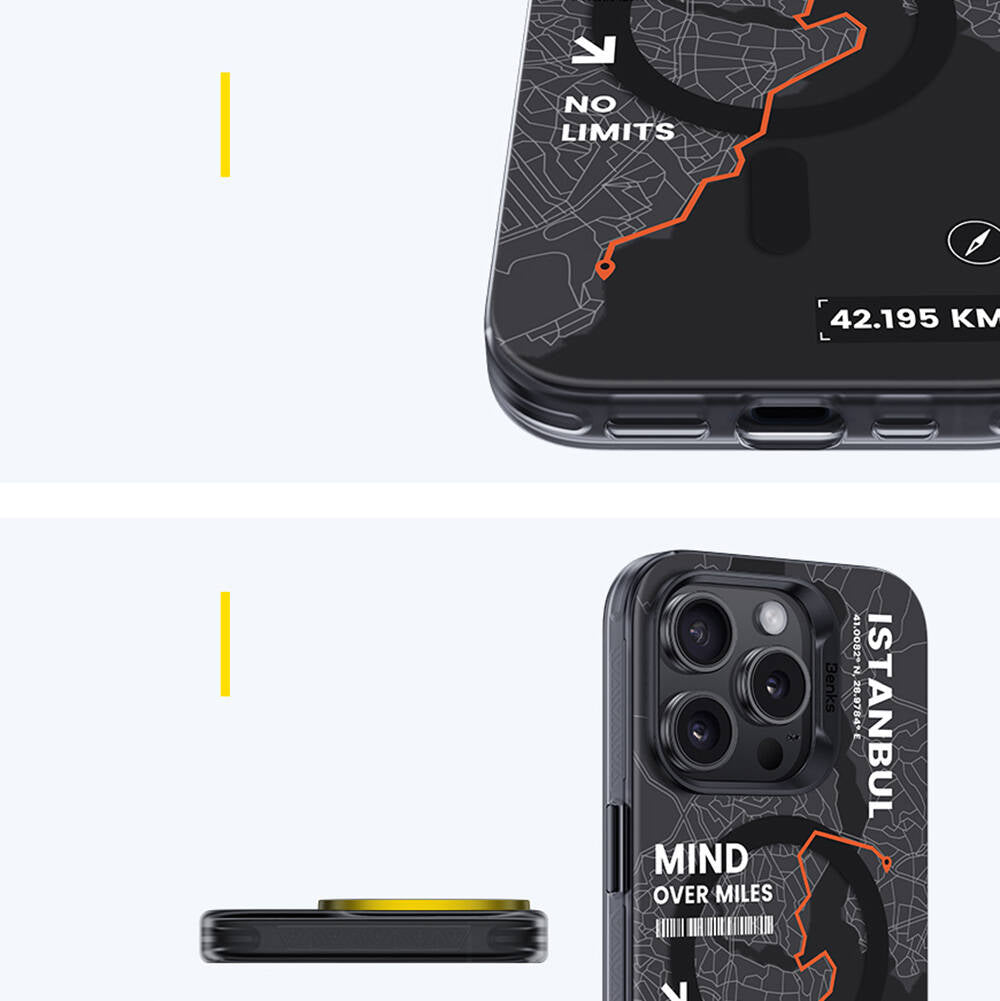 Apple iPhone 16 Pro Kılıf M-safe Şarj Özellikli Benks City Serisi Kapak Siyah